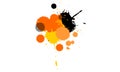 orange yellow black brush splatter painting water color in grunge style graphic element on white background Royalty Free Stock Photo