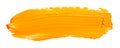 Orange yellow brush stroke isolated on white background. Orange abstract stroke. Colorful watercolor brush stroke Royalty Free Stock Photo