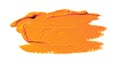 Orange yellow brush stroke isolated on white background. Orange abstract stroke. Colorful oil paint brush stroke Royalty Free Stock Photo