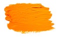 Orange yellow brush stroke isolated on white background. Orange abstract stroke. Colorful oil paint brush stroke Royalty Free Stock Photo