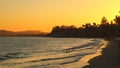 Summer sunset on the horizon across California beach