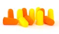 Foam ear plugs on white Royalty Free Stock Photo