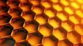 Orange Yellow Gen Dnc Endering Honeycomb Technology Background. Generative AI Royalty Free Stock Photo