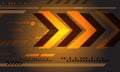 orange yellow gold arrow circuit lines hi tech technology abstract background Royalty Free Stock Photo