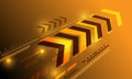 orange yellow gold 3d arrow circuit lines hi tech technology abstract background Royalty Free Stock Photo