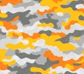 Orange Yellow and Gray Camouflage Pattern Seamless Texture Repeat Royalty Free Stock Photo