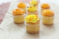 Orange and yellow halloween cupcakes