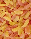 Orange and yellow jelly candies closeup Royalty Free Stock Photo