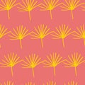 Orange yellow jungle fern leave seamless pattern design background