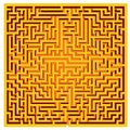 Orange-yellow Maze Texture Background, 3D Rendering labyrinth