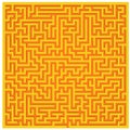 Orange-yellow Maze Texture Background, 3D Rendering labyrinth