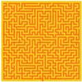 Orange-yellow Maze Texture Background, 3D Rendering labyrinth
