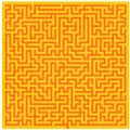 Orange-yellow Maze Texture Background, 3D Rendering labyrinth