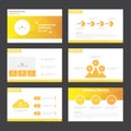 Orange yellow presentation templates Infographic elements flat design set for brochure flyer leaflet marketing Royalty Free Stock Photo