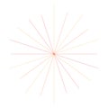 Orange, yellow radial, radiating lines. Rays, beams. Starburst, sunburst element. Sparkle, gleam, twinkle effect. Circular, Royalty Free Stock Photo