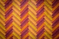 Orange,yellow and red carpet with hand made geometric pattern