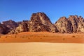 Orange Yellow Sand Rock Formation Valley of Moon Wadi Rum Jordan Royalty Free Stock Photo