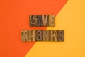 Orange and Yellow Simple Background with Thanksgiving Type Royalty Free Stock Photo