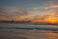 Orange-Yellow Sunset on Coronado Island, California Royalty Free Stock Photo