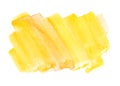 Orange yellow water color paint rough square shape texture on white background