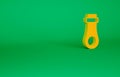 Orange Zipper icon isolated on green background. Minimalism concept. 3d illustration 3D render