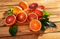 Orangen fruit or blood oranges organic fruits in close-up. Outdoor shot in the sunshine