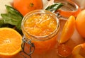 Orangen jam in glass jar Royalty Free Stock Photo