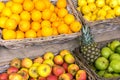 Oranges, apples and pears for sale Royalty Free Stock Photo