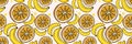 Oranges and bananas seamless pattern for the background. A set of fruits for banners, textiles, wallpaper, wrapping paper