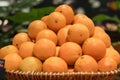 Oranges in the basket for selling