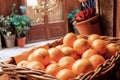 Oranges in basket Royalty Free Stock Photo