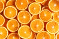 Oranges and citruses isolated on yellow background