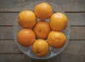 Oranges in a crystal bowl