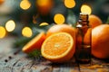 Oranges and Essential Oils: Supporting Natural Remedies and Healthy Living. Concept Orange and