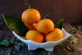 Oranges fresh fruit for healthy diet in dark background