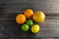 Oranges, grapefruit, limes and lemon