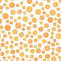 Oranges on white background seamless pattern Royalty Free Stock Photo