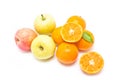 Oranges, green and red apples collection. Royalty Free Stock Photo