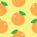 Oranges with leaves seamless pattern Royalty Free Stock Photo