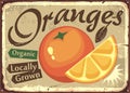 Oranges locally grown retro farm sign