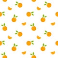 Oranges and orange slices vector seamless pattern, wrapping paper, packaging design Royalty Free Stock Photo