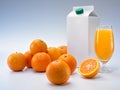 Oranges and packaging Royalty Free Stock Photo