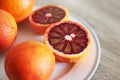 Oranges in the plate - tarocco blood orange - sanguine orange - red orange