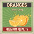 Oranges retro poster Royalty Free Stock Photo