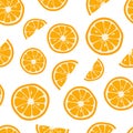 Oranges seamless pattern with. Citrus background. Vector illustration