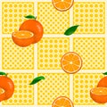 Oranges seamless pattern with hand drawn style illustration