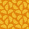 Oranges slices on a orange background seamless pattern Royalty Free Stock Photo