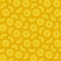 Oranges slices on a orange background seamless pattern Royalty Free Stock Photo