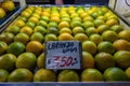 Oranges stand in popular municipal market in Brazil with announced price of R$ 3,50 a kilo