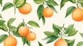 Oranges On The Tree: A Seamless Pattern With Vintage Aesthetics